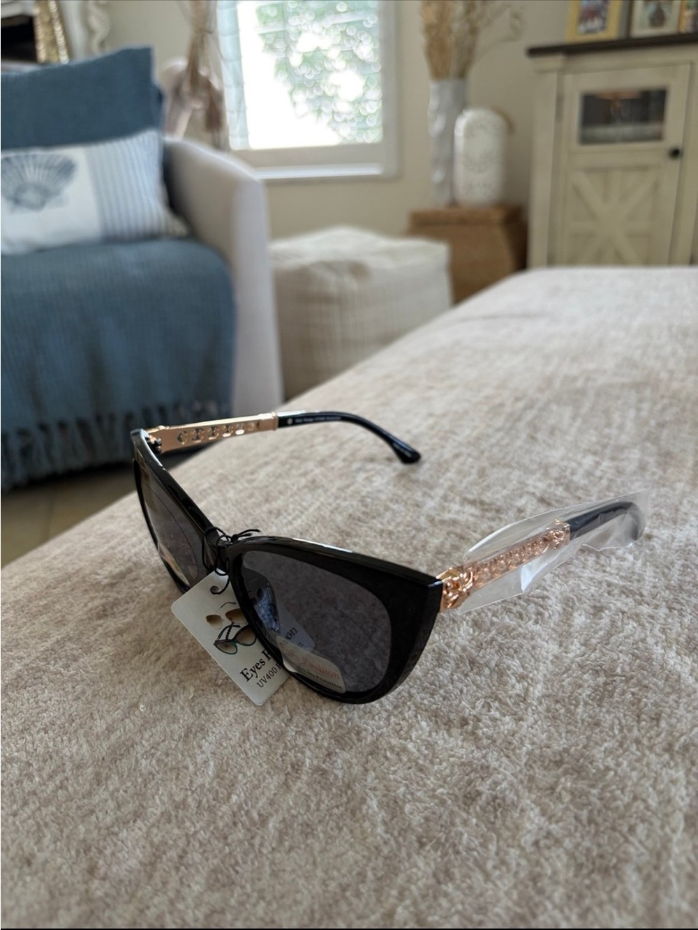 Black Cat Eye Sunglasses UV Protection Polarized Lens New